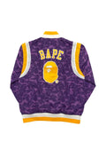 A BATHING APE® x Mitchell & Ness Lakers camo-print logo-patch bomber jacket