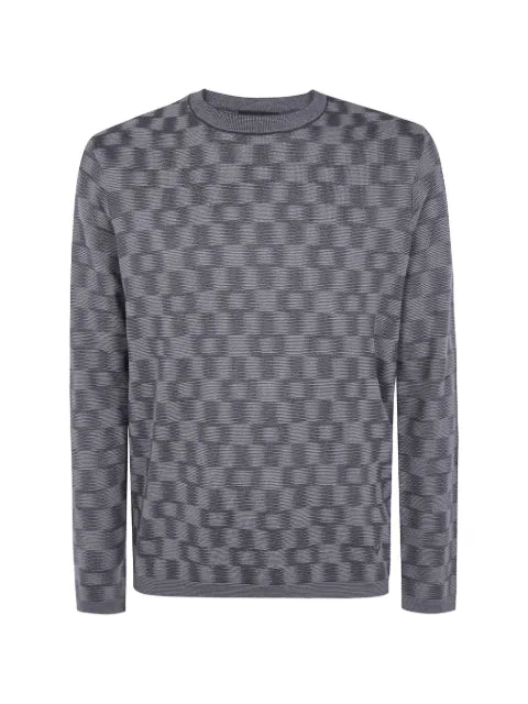 Emporio Armani pattern-knit virgin-wool jumper Signature Capsule