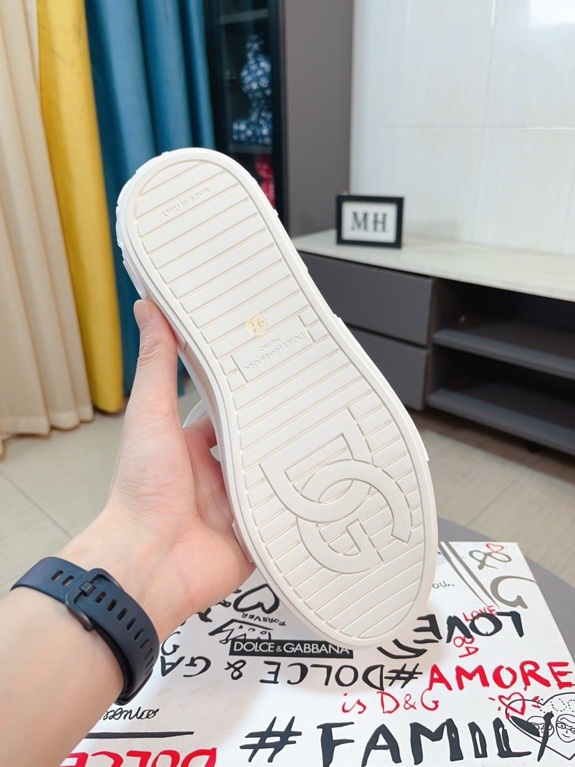 Dolce & Gabbana White Lace-Up High-Top Sneakers